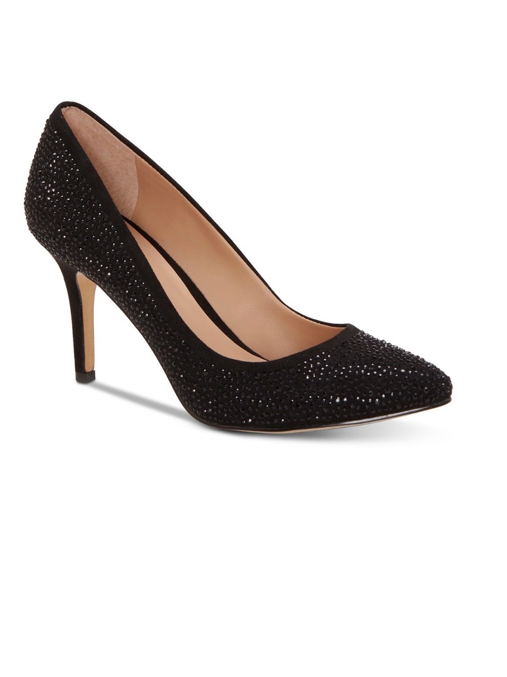 INC International Concepts Black Crystal-Accented Pump